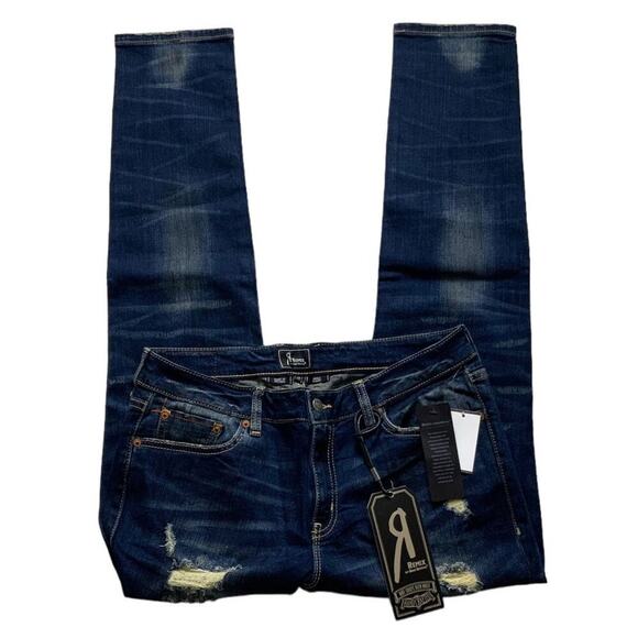 Remix By Rock Revival Jeans Women's Size 30 Mid-Rise Straight Leg Indigo Blue - Picture 3 of 13